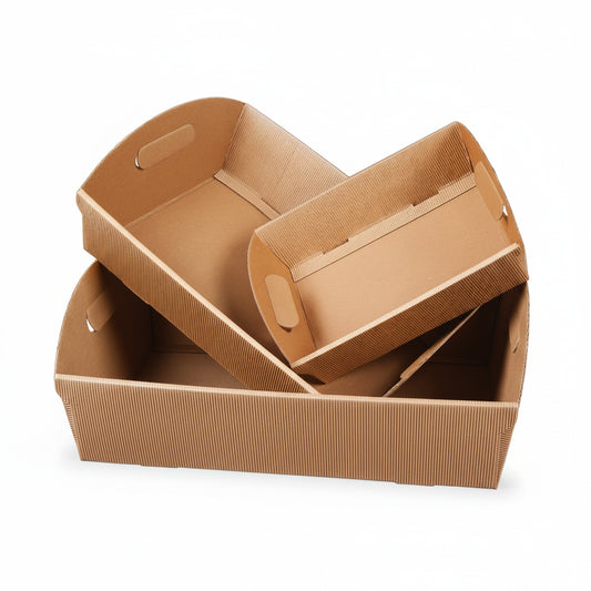 Corbeille Rome carton cannelure 33.5x25x8cm