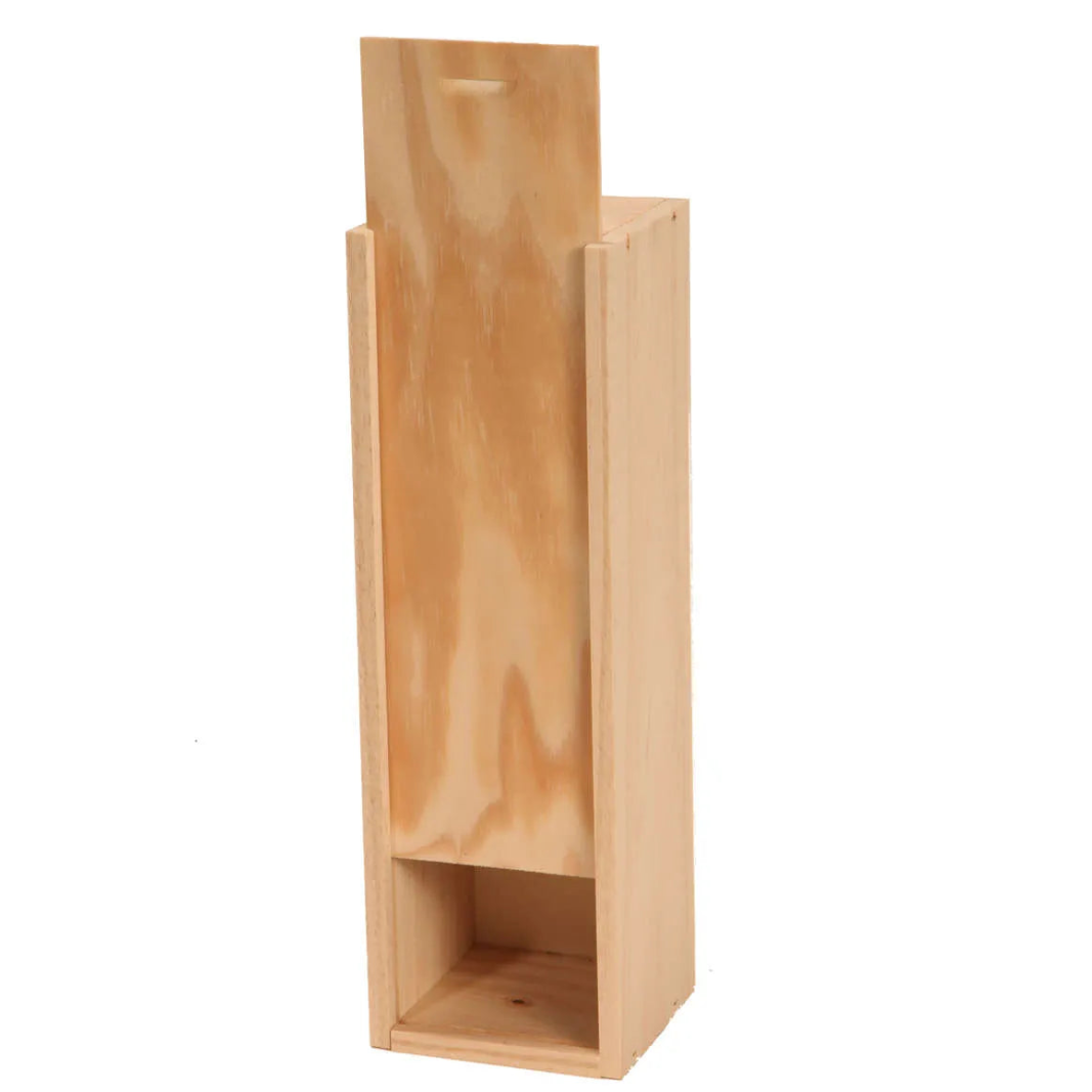 Traditional pine wood crate for 1 bottle