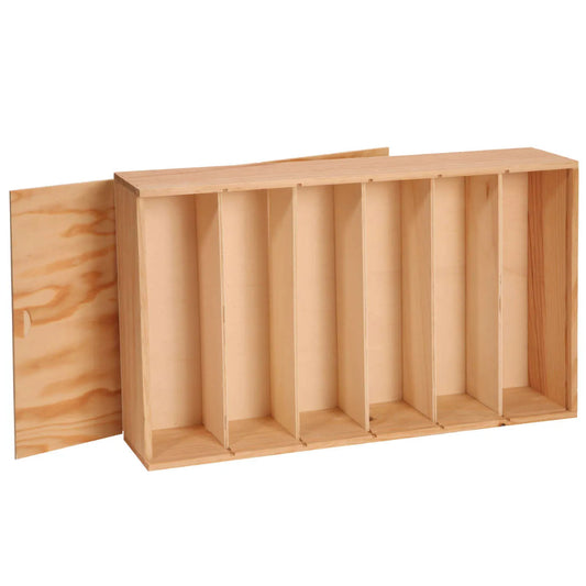 Traditional pine wood crate for 6 bottles (1x6)