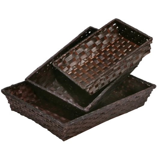 Rihana bamboo chocolate rectangular basket 31x21x7cm