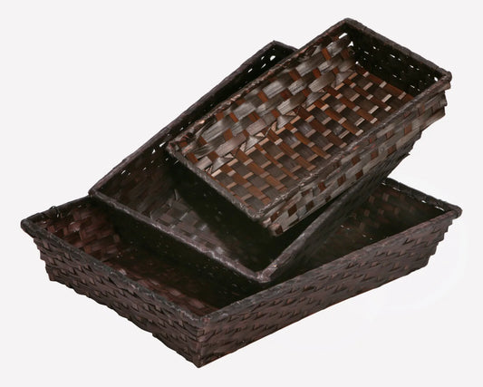Corbeille Rihana bambou chocolat rectangle 31x21x7cm