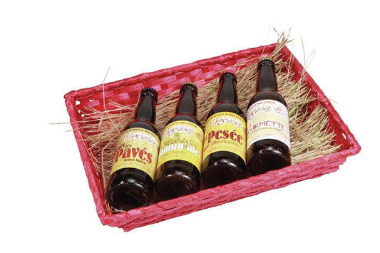 Corbeille Rihana bambou framboise rectangle 31x21x7cm