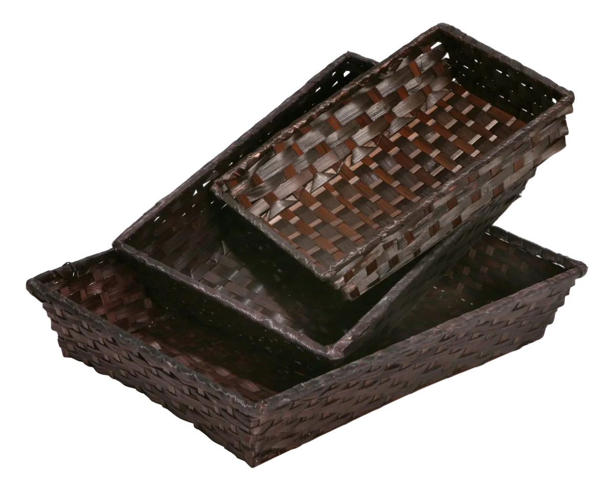 Rihana bamboo chocolate rectangular basket 24x18x5cm