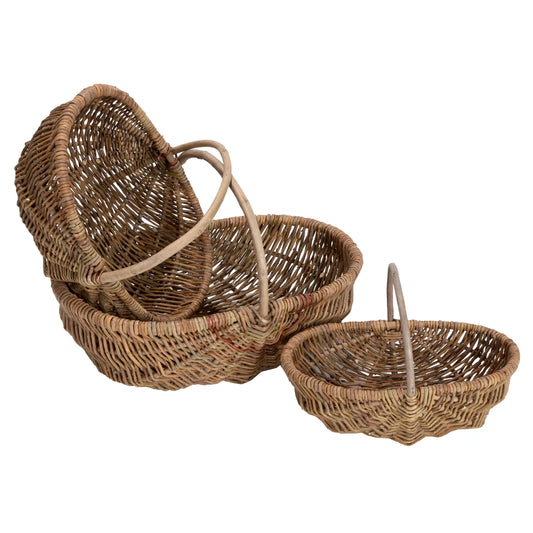 Panier Roseline osier brut ovale 38x28x13cm