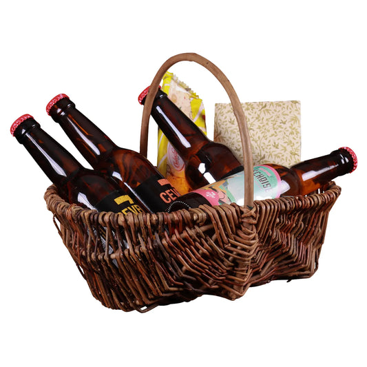 Panier Roseline osier brut ovale 31x21x10cm