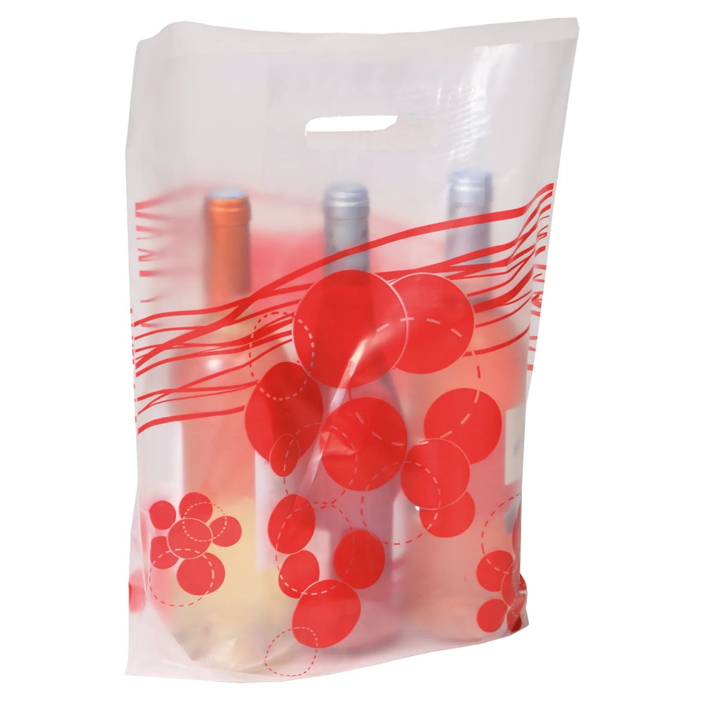 Poppy plastic bag, 3 bottles