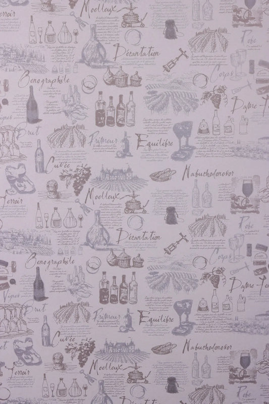 Papier cadeau Cépage kraft couché gris/taupe 0.50x200m