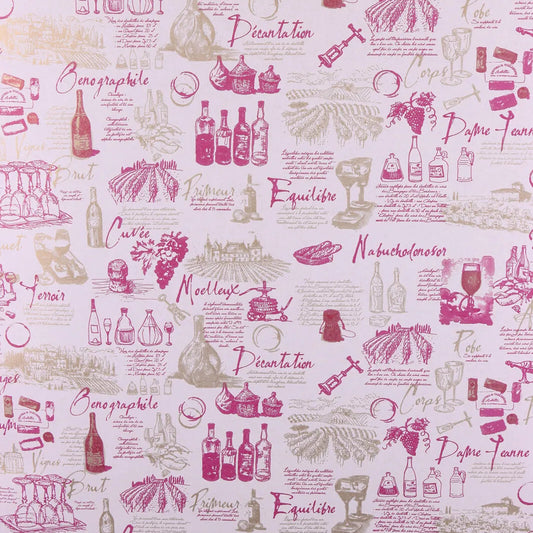Papier cadeau Cépage kraft couché bordeaux/or 0.70x100m