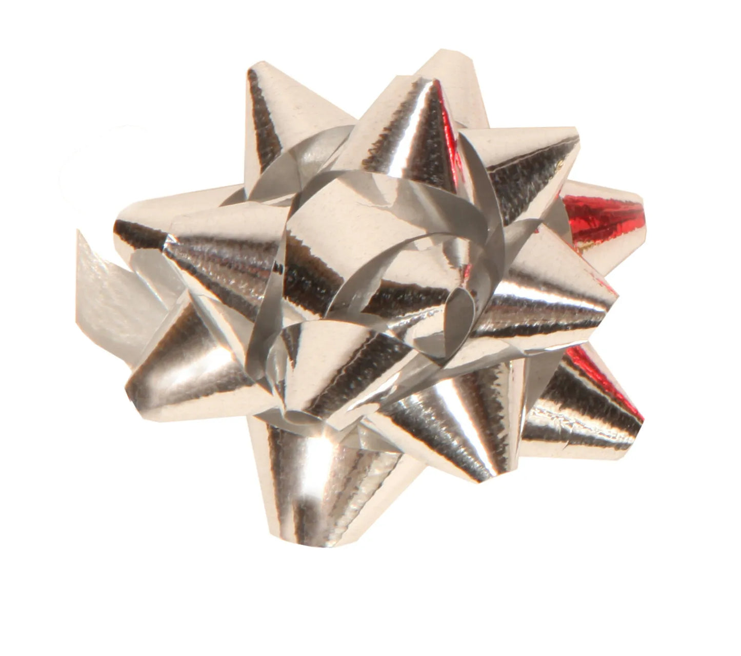 Shiny silver adhesive bow, star shape, 50mm