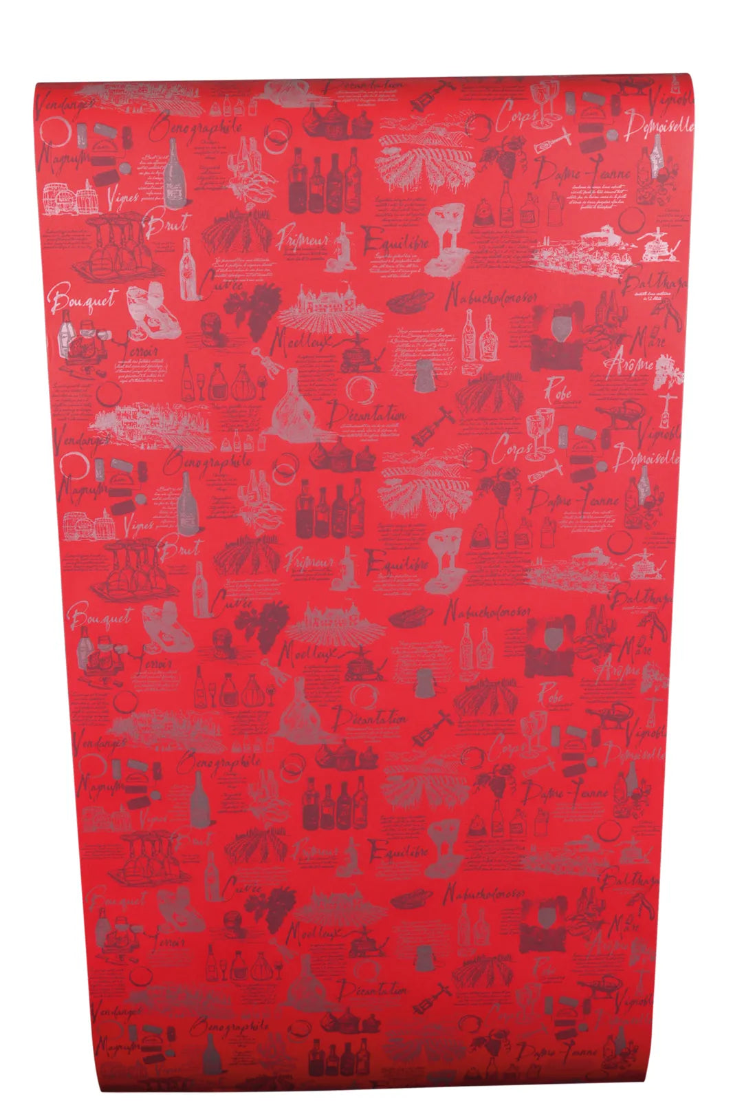 Red/Silver Coated Kraft Grape Variety Gift Wrap 0.50x200m
