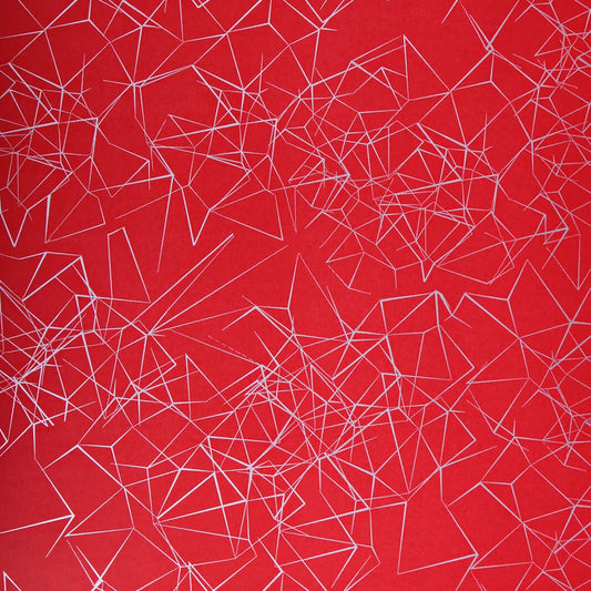 Diamy red/silver coated kraft gift wrap 0.70x100m