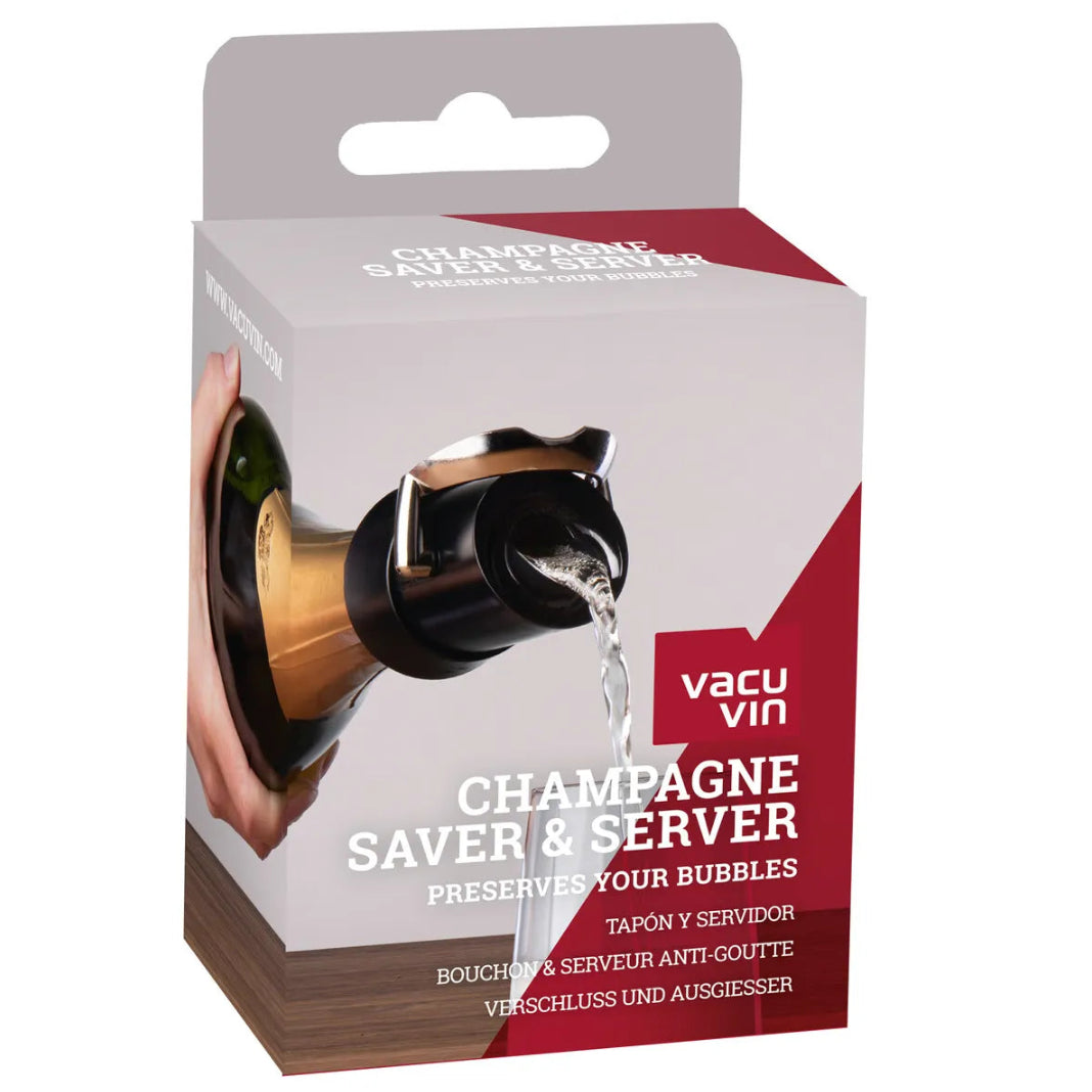 Vacuvin Black Champagne Saver Preservative Pourer Stopper