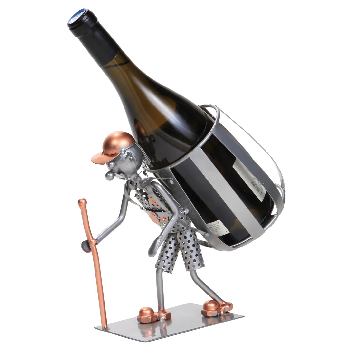 Support bouteille Félix métal gris/cuivre - Randonneur