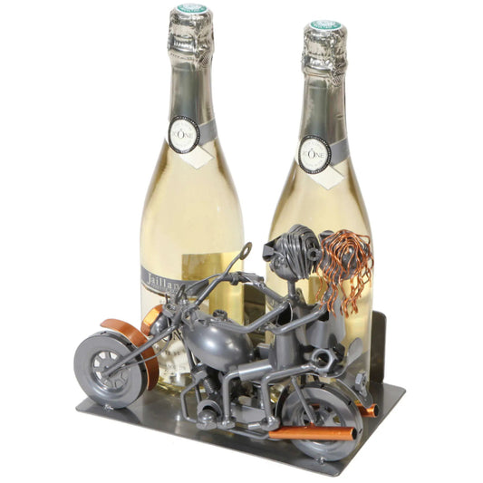 Felix bottle holder, grey/copper metal - Biker Couple