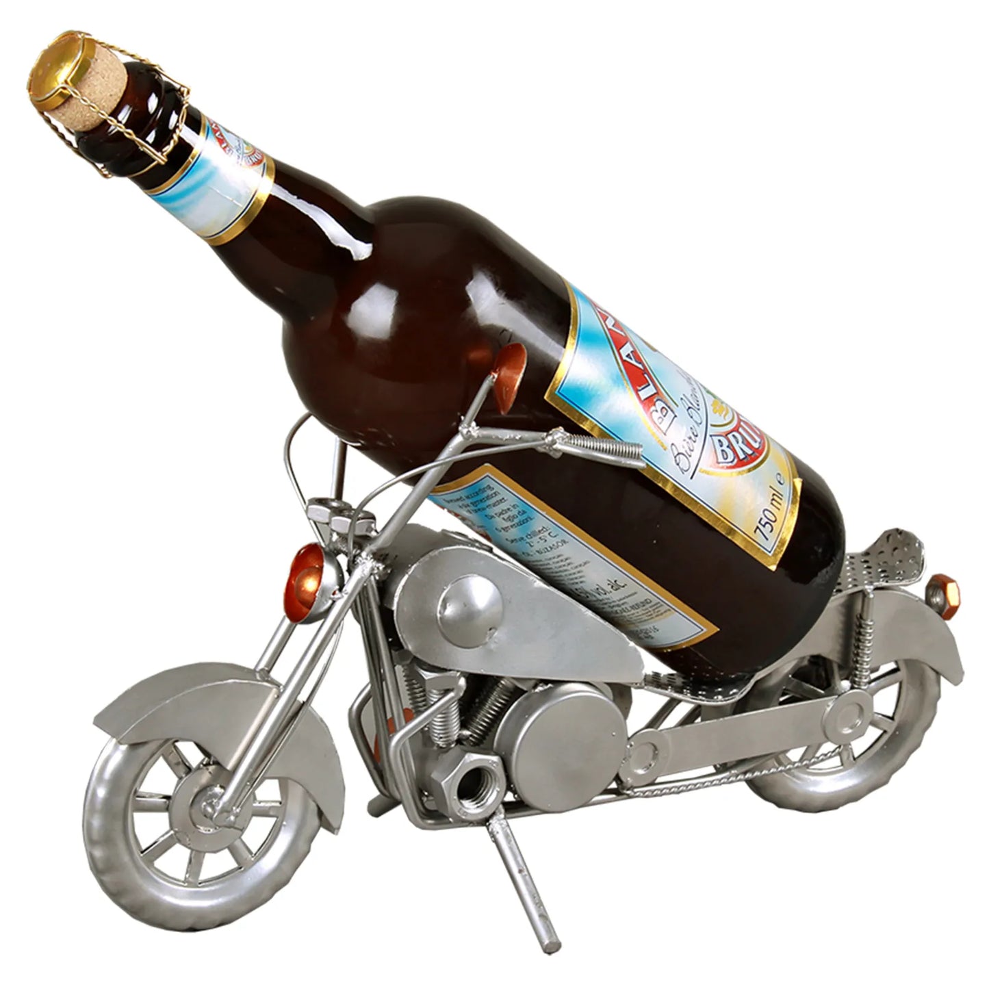 Support bouteille Félix métal gris/cuivre - Motard