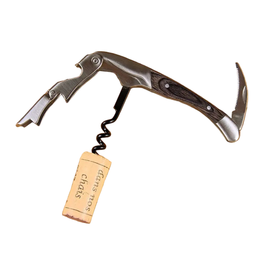 Sommelier Ermitage double appui manche bois assorti