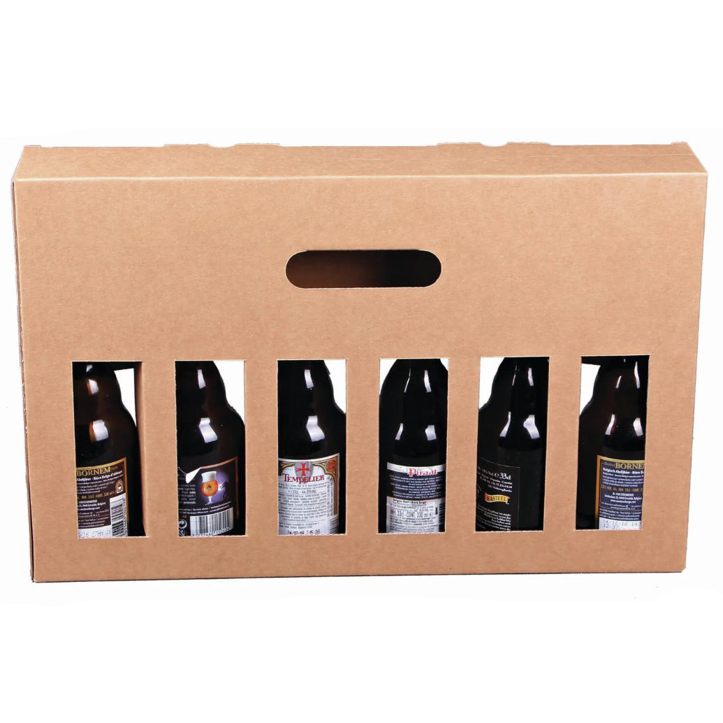 Atlanta kraft cardboard case for 6 beers 33/50cl (Steini type)