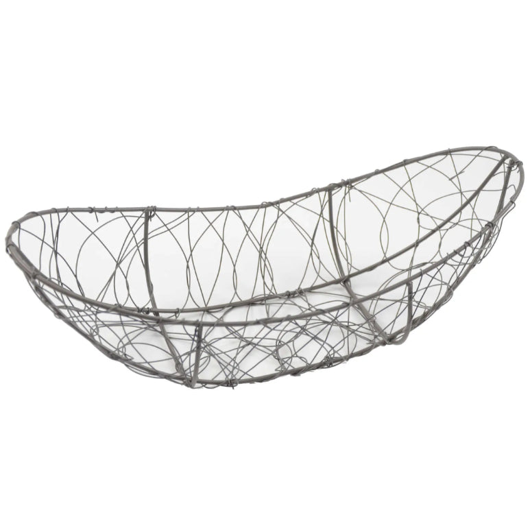 Marcel oval metal wastebasket, aged anthracite, 45x25x9/14cm