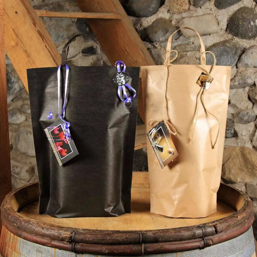 Hope black kraft paper 2-bottle bag