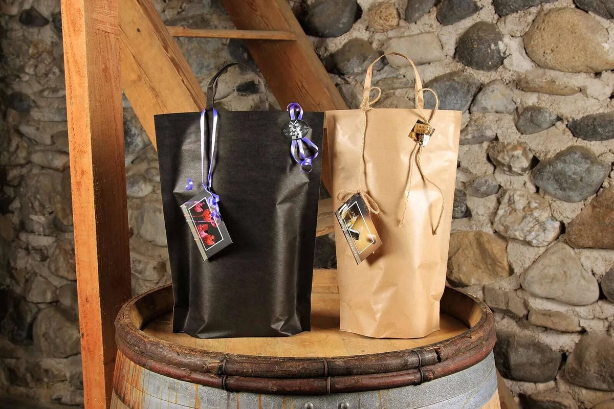 Black Kraft Paper Espérance 3-Bottle Bag