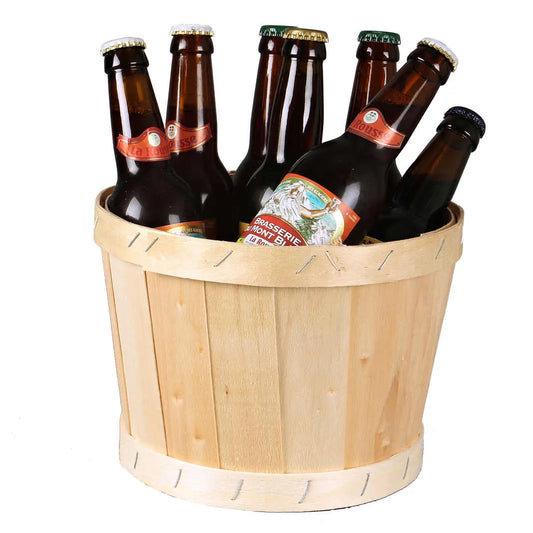 Malo round poplar wood basket 22x14cm