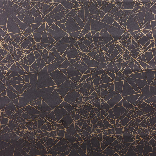 Papier cadeau Diamy kraft couché noir/or 0.70x100m