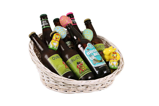 Corbeille Bianca osier/bois blanc cassé asymétrique 36x30x5/15cm