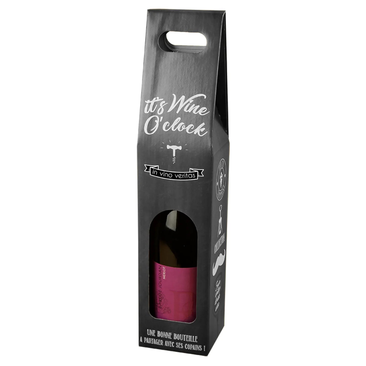 Manhattan cardboard suitcase, 1 bottle