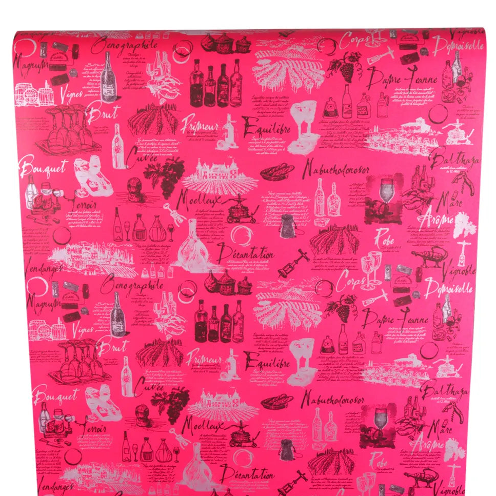 Gift wrap, kraft coated, rubine/anthracite, 0.70x100m