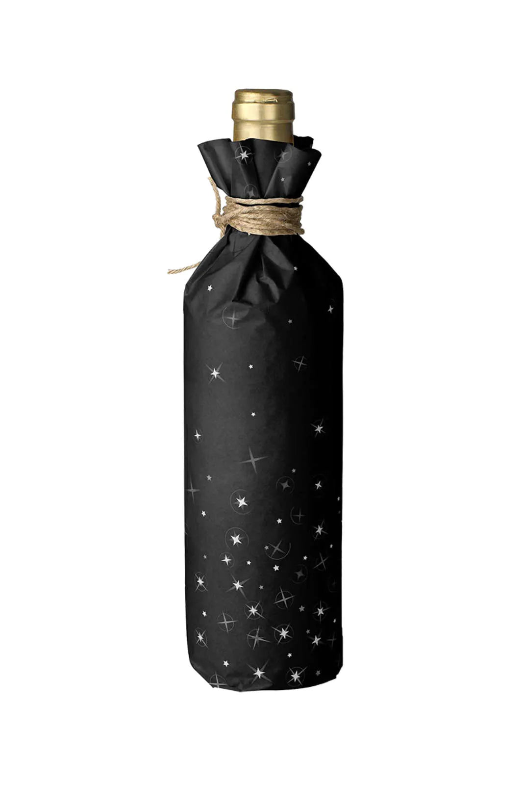 Nighttime Kraft Wrapping Paper, Black/Gold/White Coated, 0.50x200m