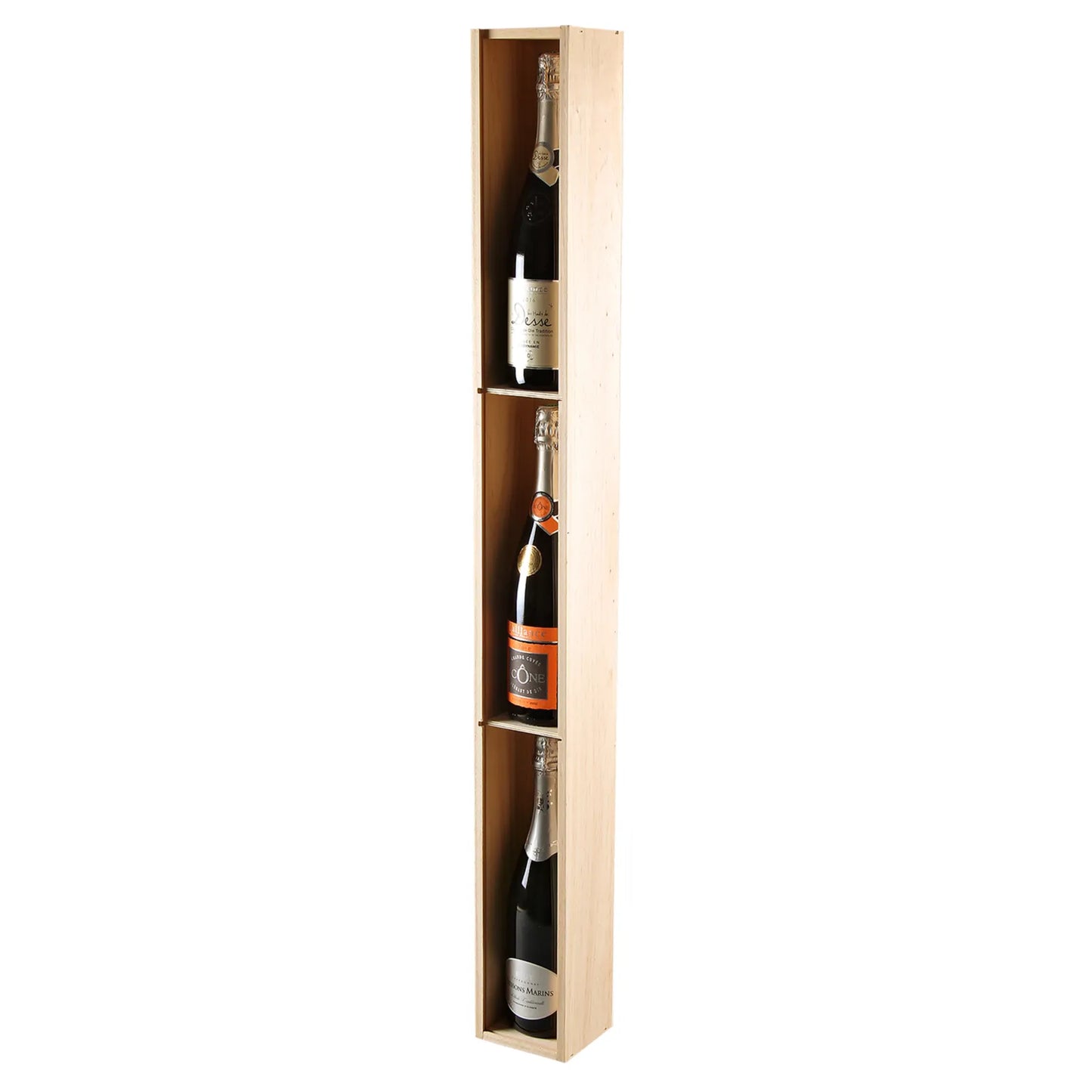 Caisse Mètre Tradition bois de pin 3 bouteilles
