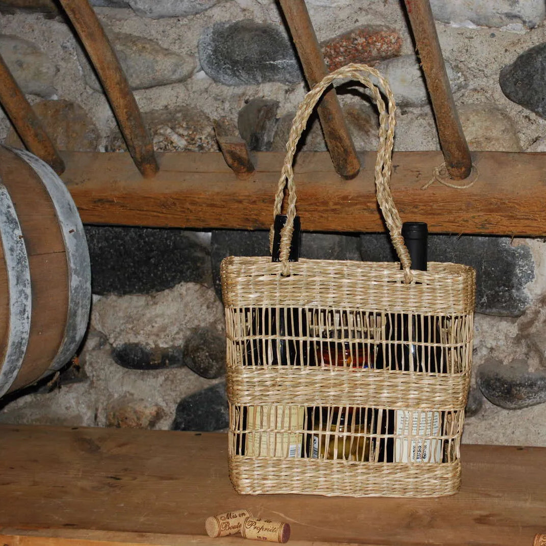 Dune basket made of natural seagrass, 25x10x25cm