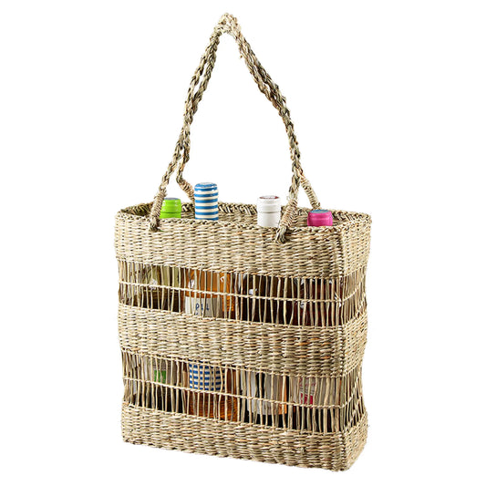 Dune basket made of natural seagrass, 30x10x30cm