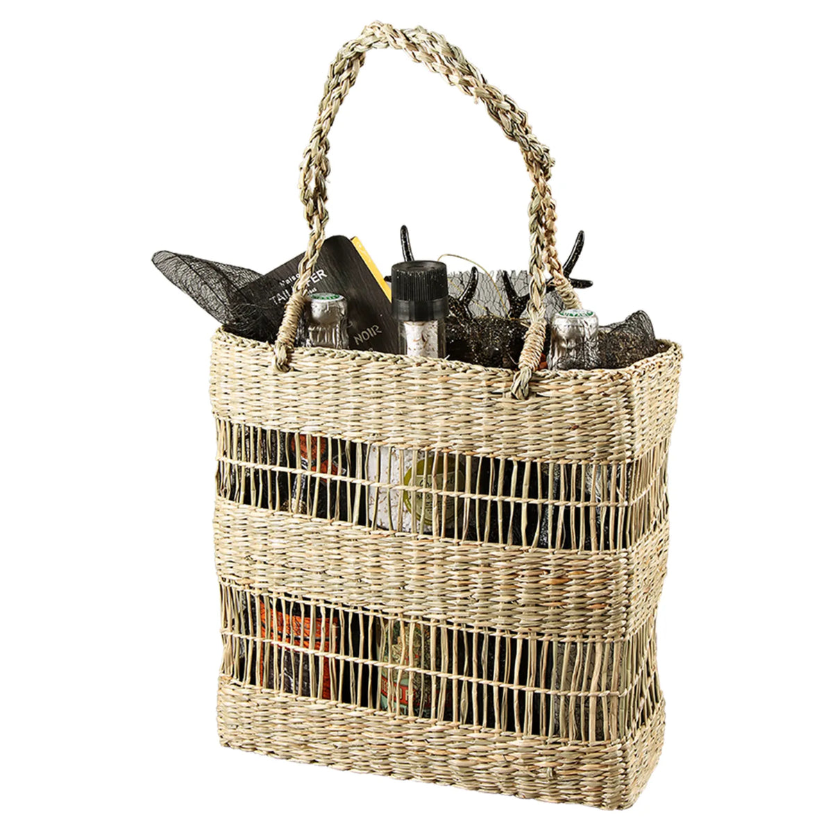 Dune basket made of natural seagrass, 30x10x30cm