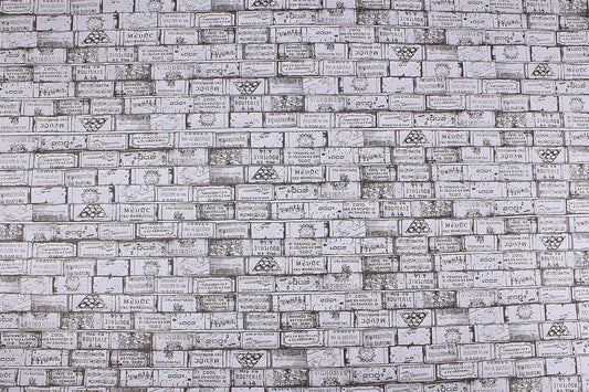 Papier cadeau Bouquet kraft couché blanc/anthracite 0.50x200m