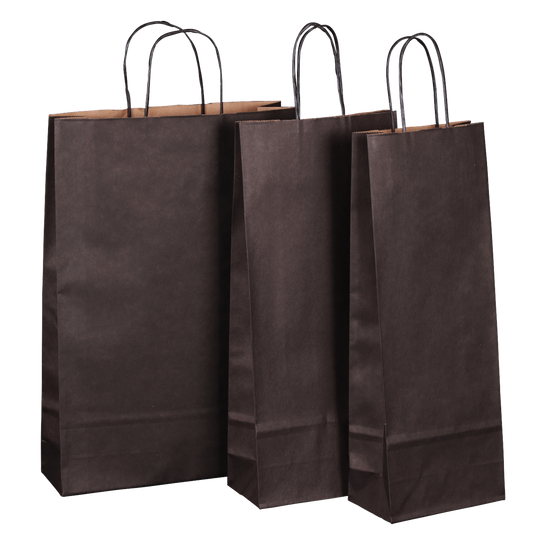 Esprit Eco Black Kraft Paper 3-Bottle Bag