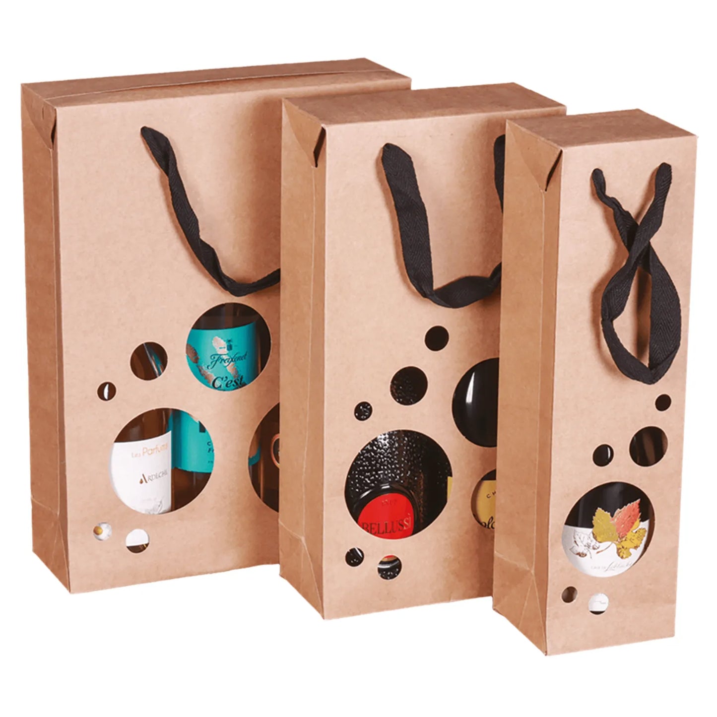 Sac Boxbag Atlanta papier kraft 1 bouteille fenêtre