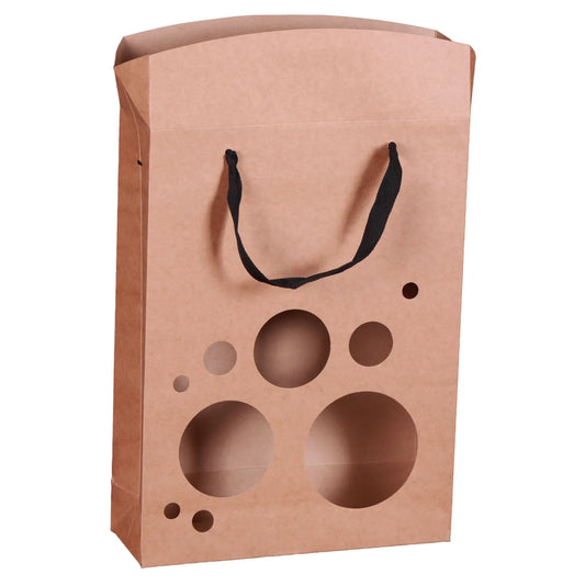 Sac Boxbag Atlanta papier kraft 3 bouteilles fenêtre