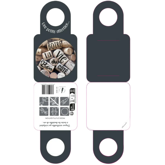 Message card/Victoria bottle neck with anti-drip disc - Drink up on life...