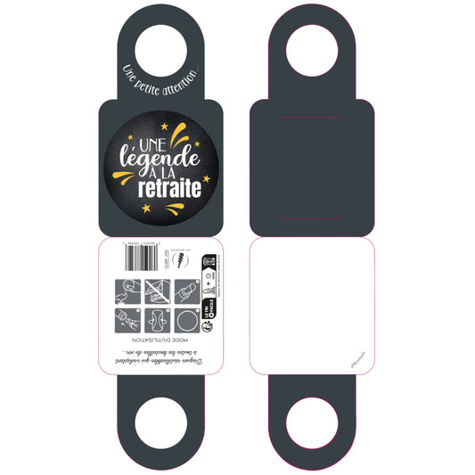 Message card/Victoria bottle neck with anti-drip disc - Retirement