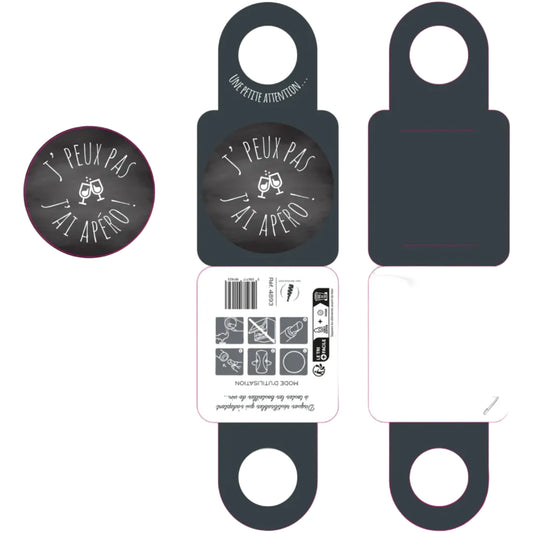 Card message/Victoria bottleneck anti-drip disc - Can't, I have aperitif-----4893