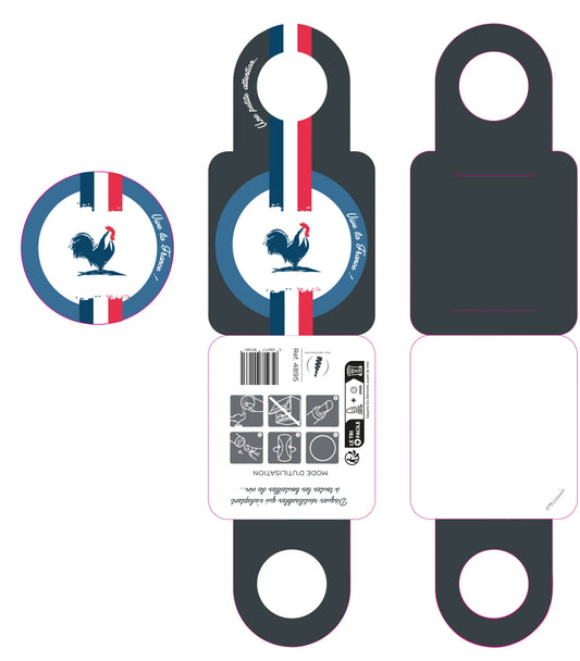 Message card/Victoria bottle neck with anti-drip disc - Long live France