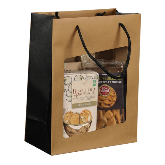 Sac Elusa papier kraft terroir 22x11x28cm fenêtre PVC