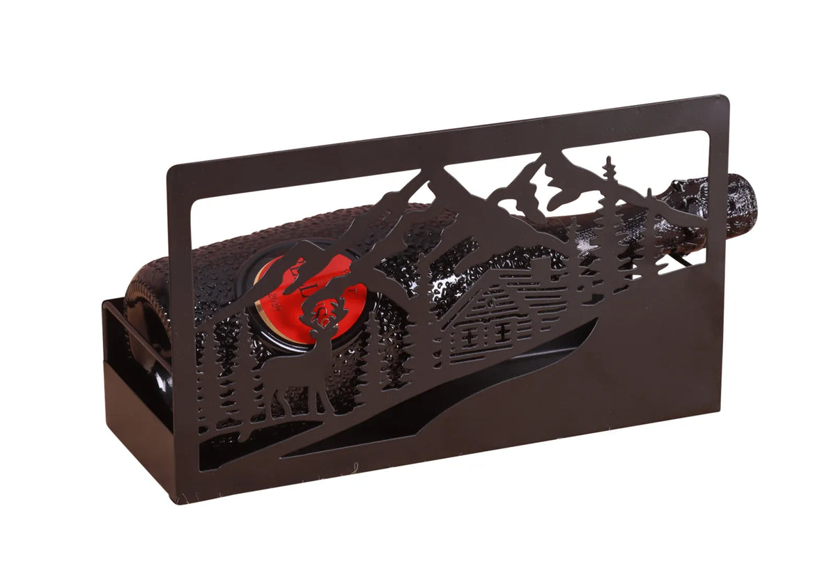 Oscar black metal stand, Mountain Spirit design, 27x10x12cm