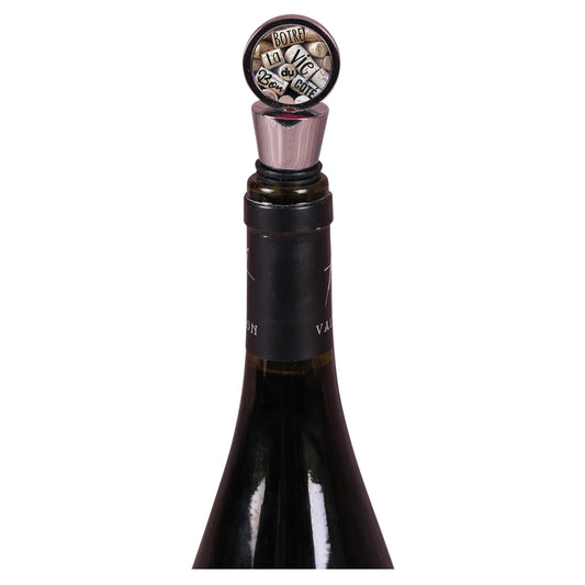 Maurice Metal Bottle Stopper - Drink on the bright side of life