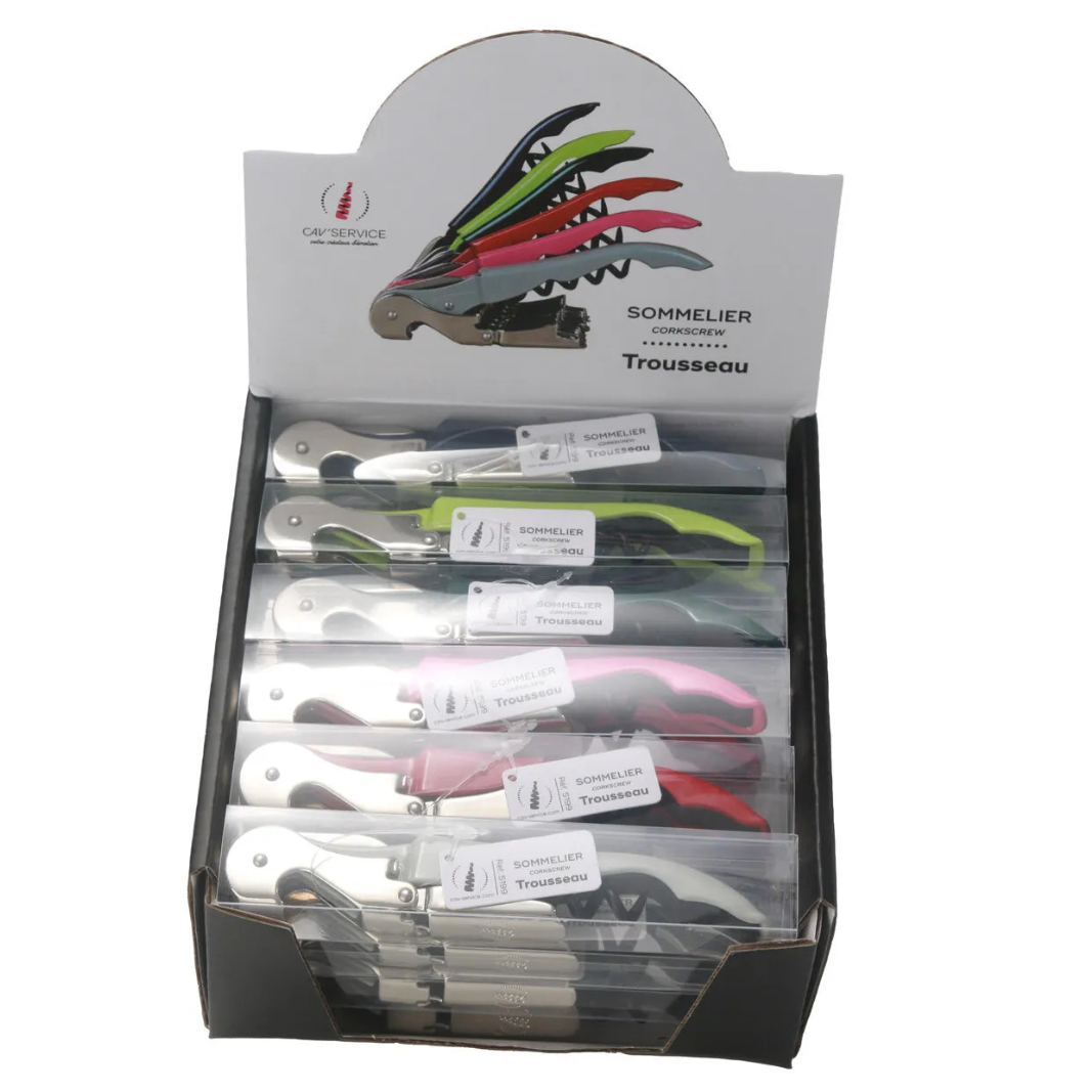 Sommelier Trousseau flashy double appui 6 couleurs assorties