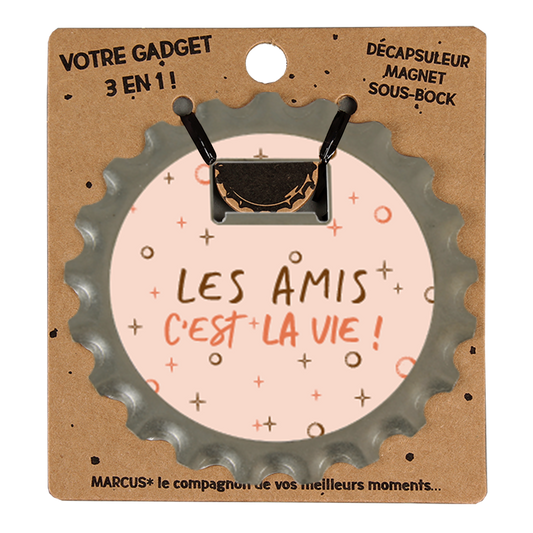 Décapsuleur 3 en 1 Marcus métal - Les Amis c 'est la vie