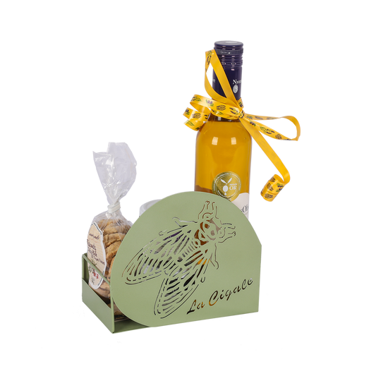 Support Oscar métal vert sauge design Provence, 18.5x9.5cm