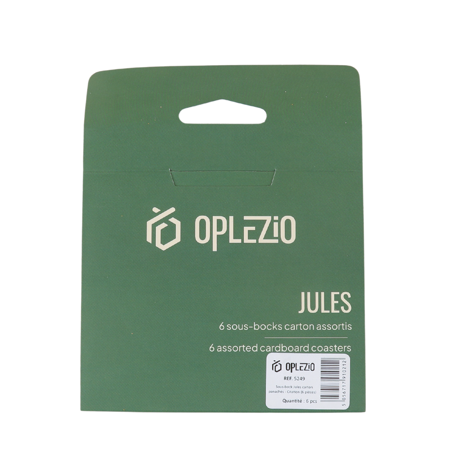 Jules assorted cardboard coasters - Quote (6 pieces)