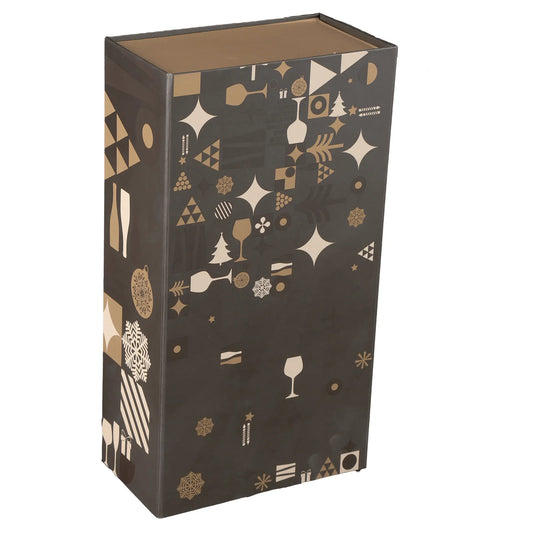 Coffre Mokha carton rigide rectangle 34x18x10cm, fermeture aimant